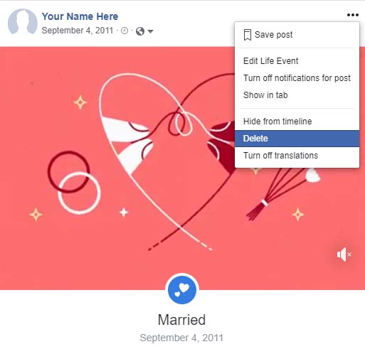 Post-Divorce Facebook Cleanup Edit Milestones